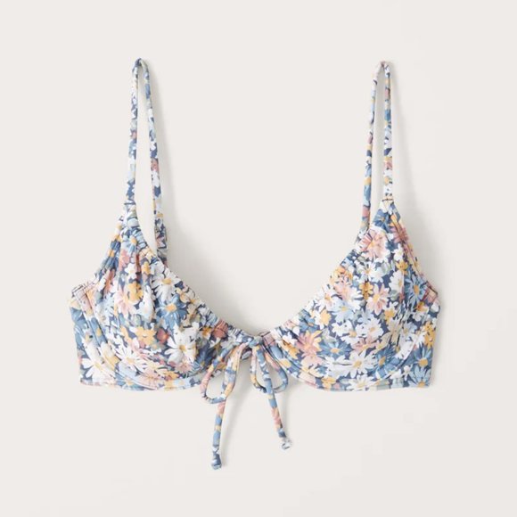 Abercrombie & Fitch Other - Abercrombie & Fitch Cinched Underwire Swim Top Blue Floral XS